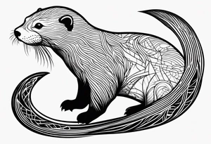 Otter swimming tattoo idea