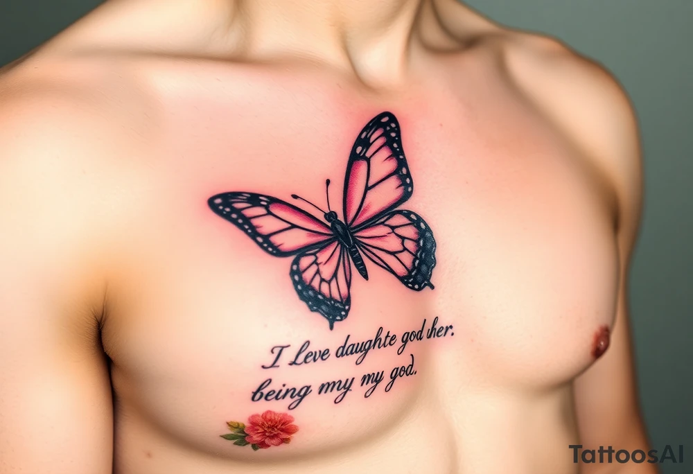 EllaRay with a butterfly and a quote about being my god daughter tattoo idea