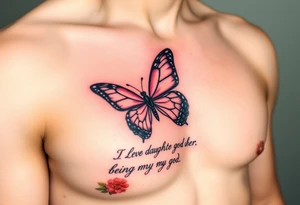 EllaRay with a butterfly and a quote about being my god daughter tattoo idea