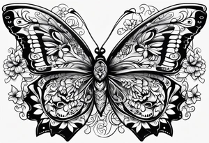day of the dead butterfly tattoo idea
