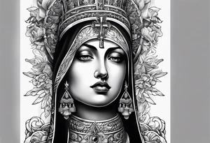 Pain, discipline and catholic religion tattoo idea
