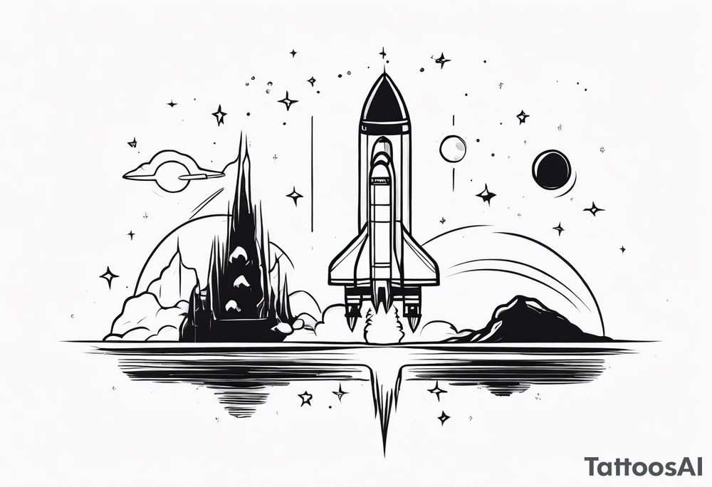 Rocket Ship Adventure tattoo idea