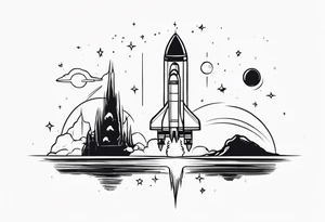 Rocket Ship Adventure tattoo idea