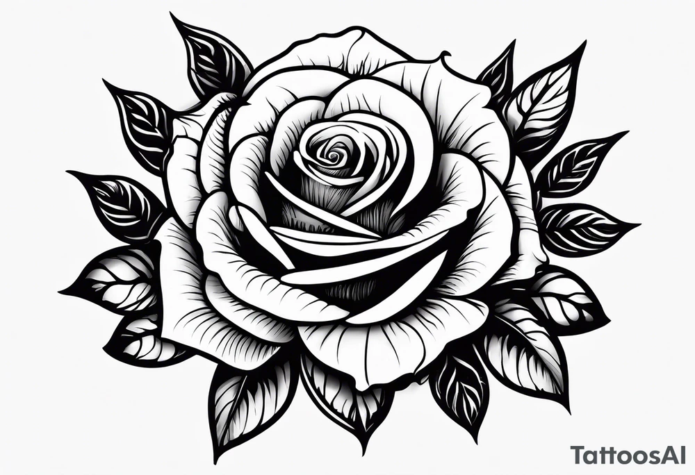 A rose tattoo with names engraved in the petals and to finish skeleton bone fingers tattoo idea