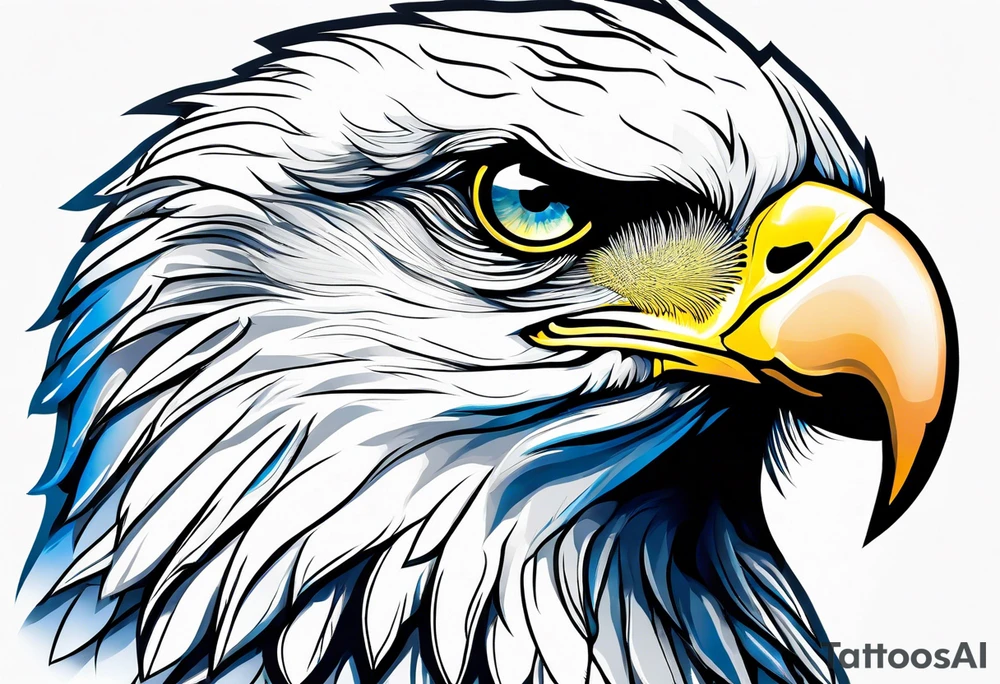 blue eyed eagle tattoo idea