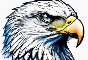 blue eyed eagle tattoo idea