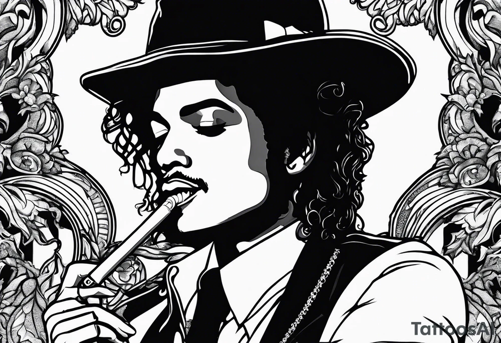 micheal jackson smoking cigarette tattoo idea