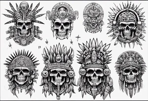 aztec death god overlooking the world tattoo idea
