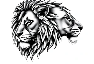 Close up majestic lion with. Side should show change, growth and purpose tattoo idea