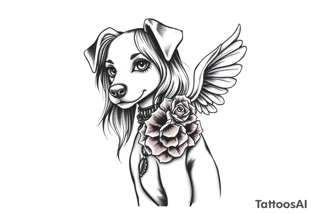 hot puppy goth girl tattoo idea