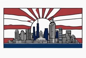 Arizona flag on top of the NYC skyline tattoo idea