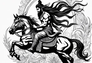 Lord shiva riding a horse angry tattoo idea