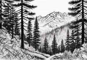 Pine Forest tattoo idea