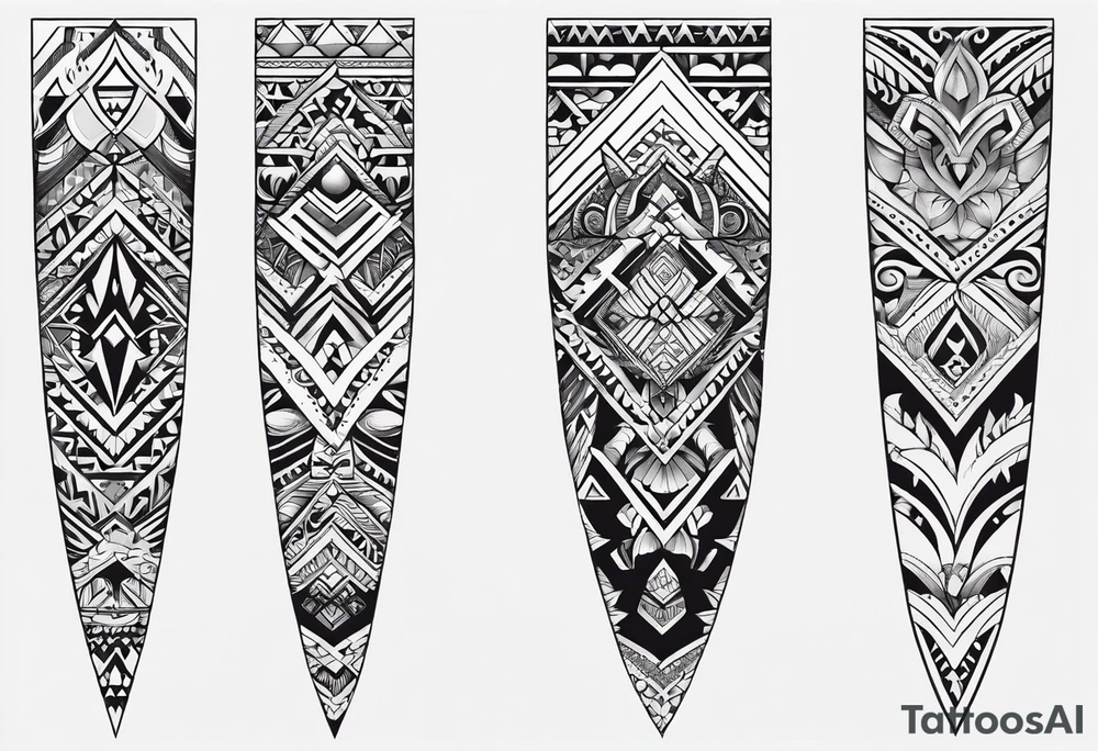 Minimalistic men's forearm tribal tattoo with Ukrainian ornaments tattoo idea