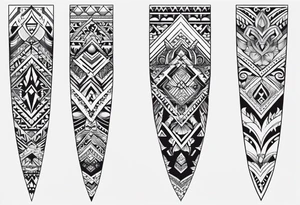 Minimalistic men's forearm tribal tattoo with Ukrainian ornaments tattoo idea