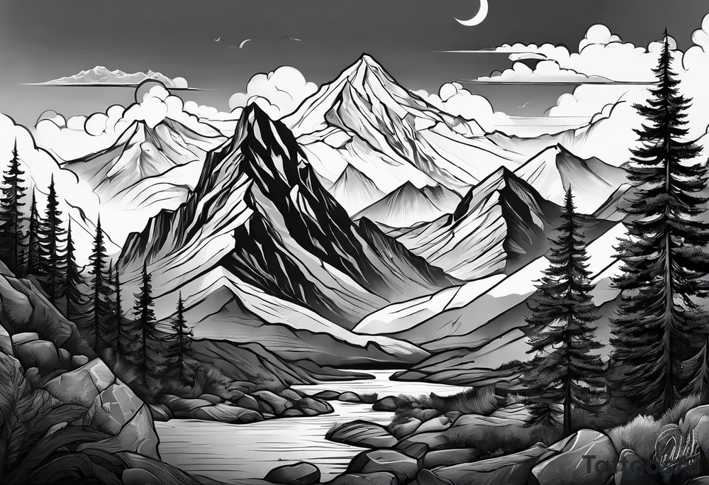 Jeremiah 1:19 tattoo with a mountain tattoo idea