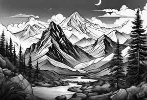 Jeremiah 1:19 tattoo with a mountain tattoo idea