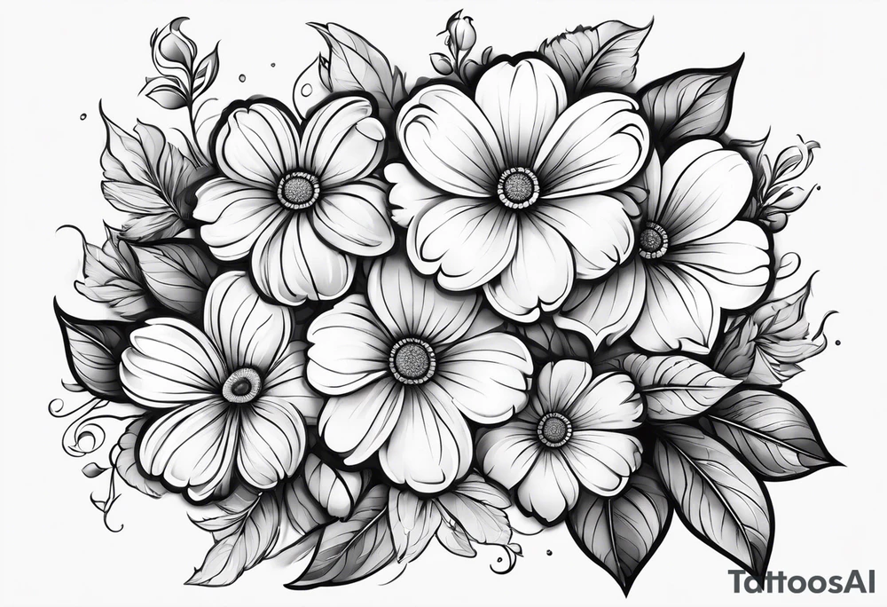Paw print of flowers tattoo idea
