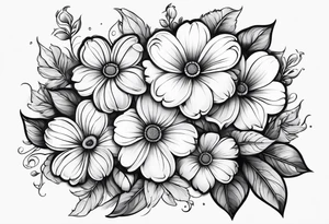 Paw print of flowers tattoo idea