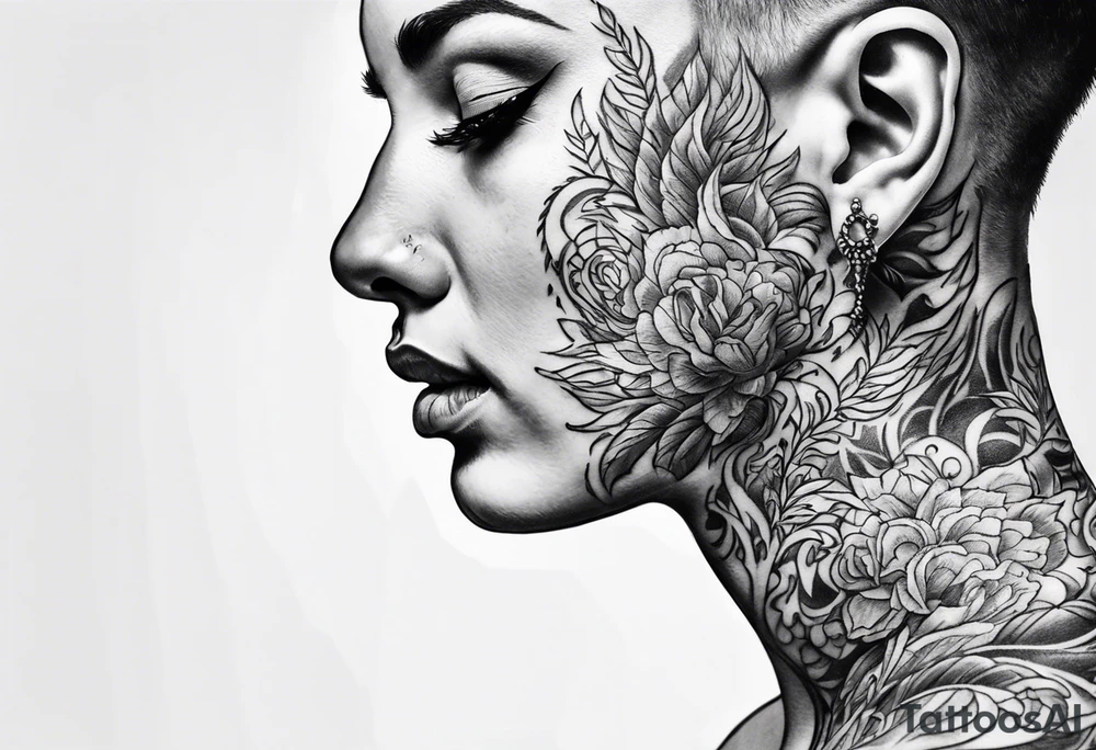 Neck tattoo being ejecting from the skin, symbolizing the release of the voice and freedom from censorship. tattoo idea