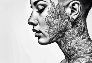 Neck tattoo being ejecting from the skin, symbolizing the release of the voice and freedom from censorship. tattoo idea