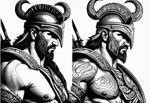Spartan Style Christian Warrior as Aries the God of War tattoo idea