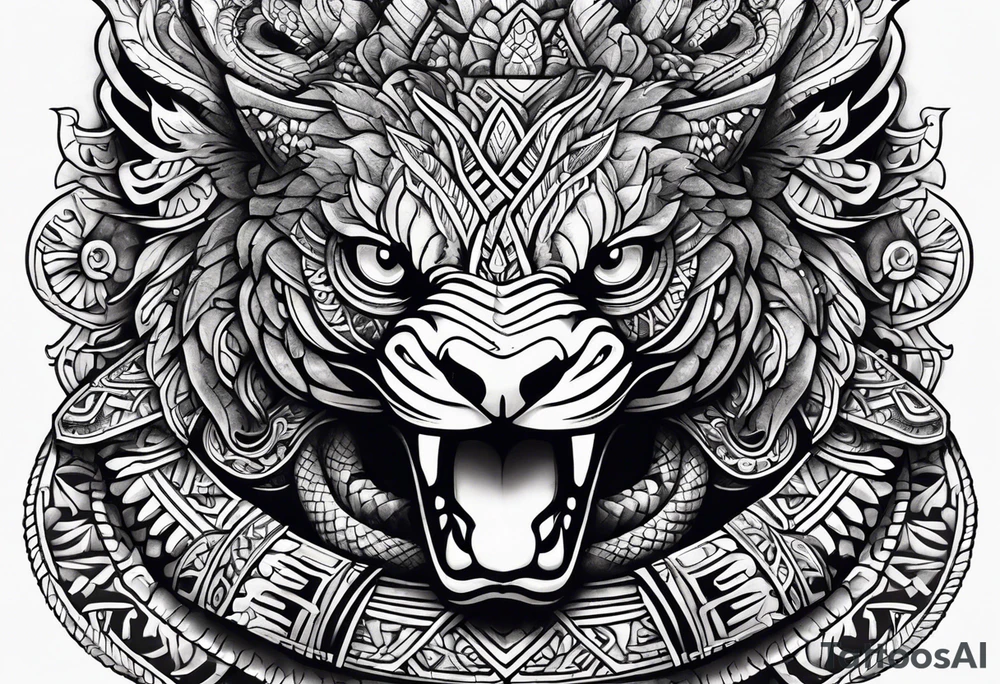 Aztec snake tattoo idea