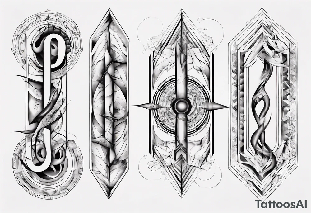 number 9 upside down and right side up connected in the middle.  Tall and thin tattoo idea