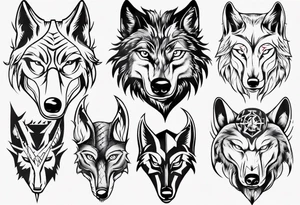 wolf head tattoo idea