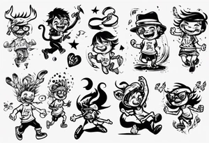 Wild kid who loves to play and jump tattoo idea