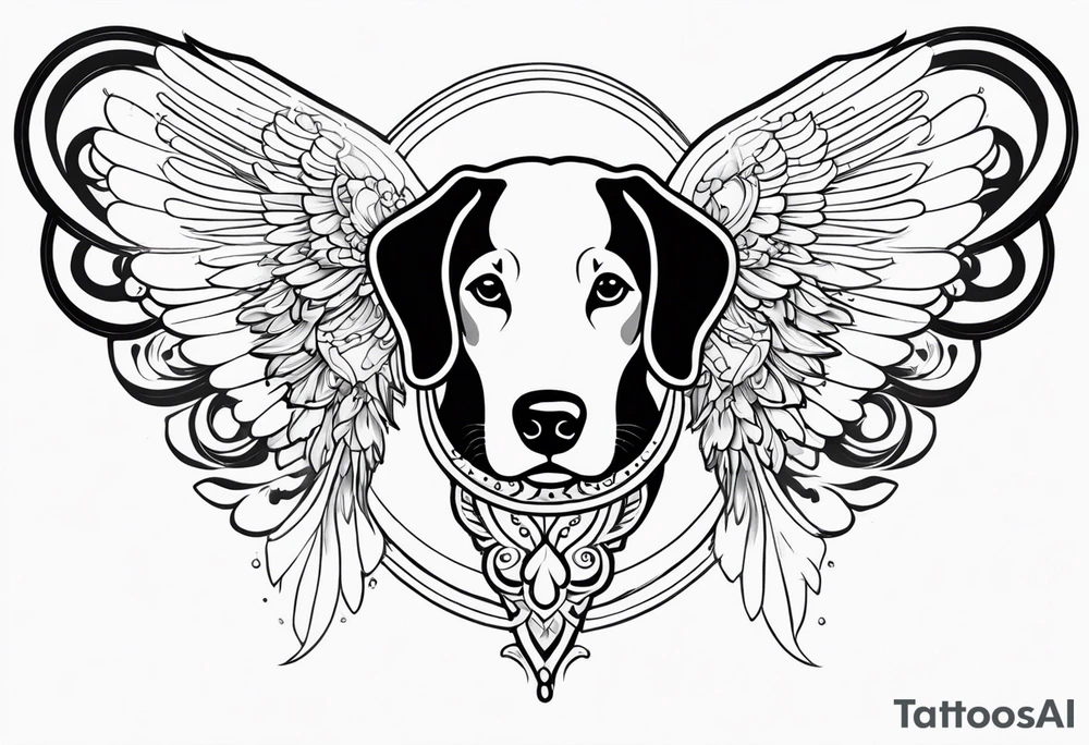 Dog turn over to an angel tattoo idea