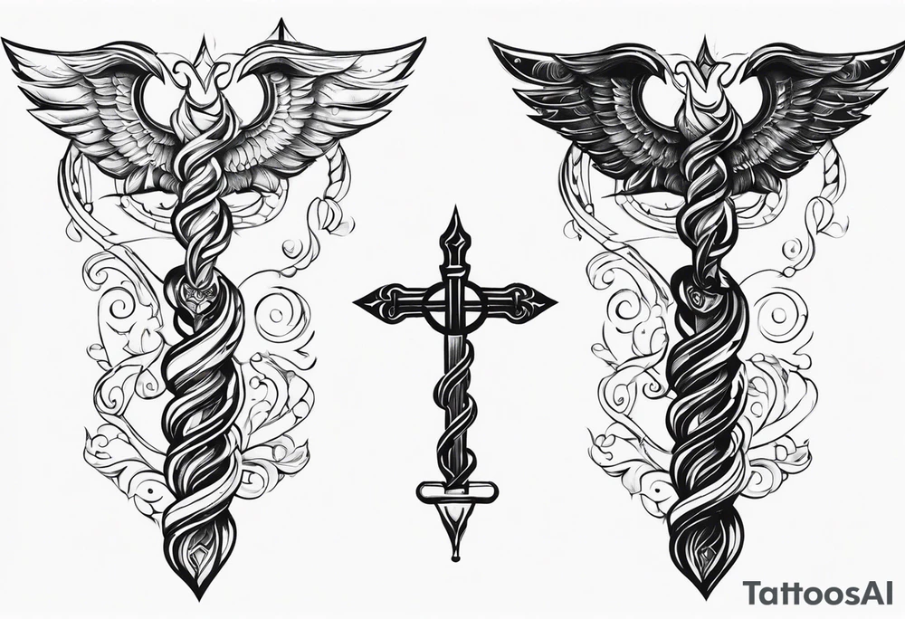 Staff of caduceus tattoo idea