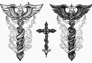Staff of caduceus tattoo idea