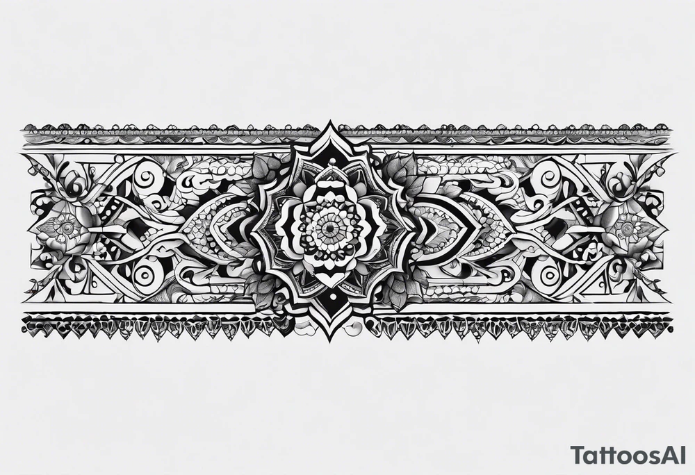 men's henna sleeve tattoo idea