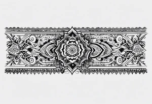 men's henna sleeve tattoo idea