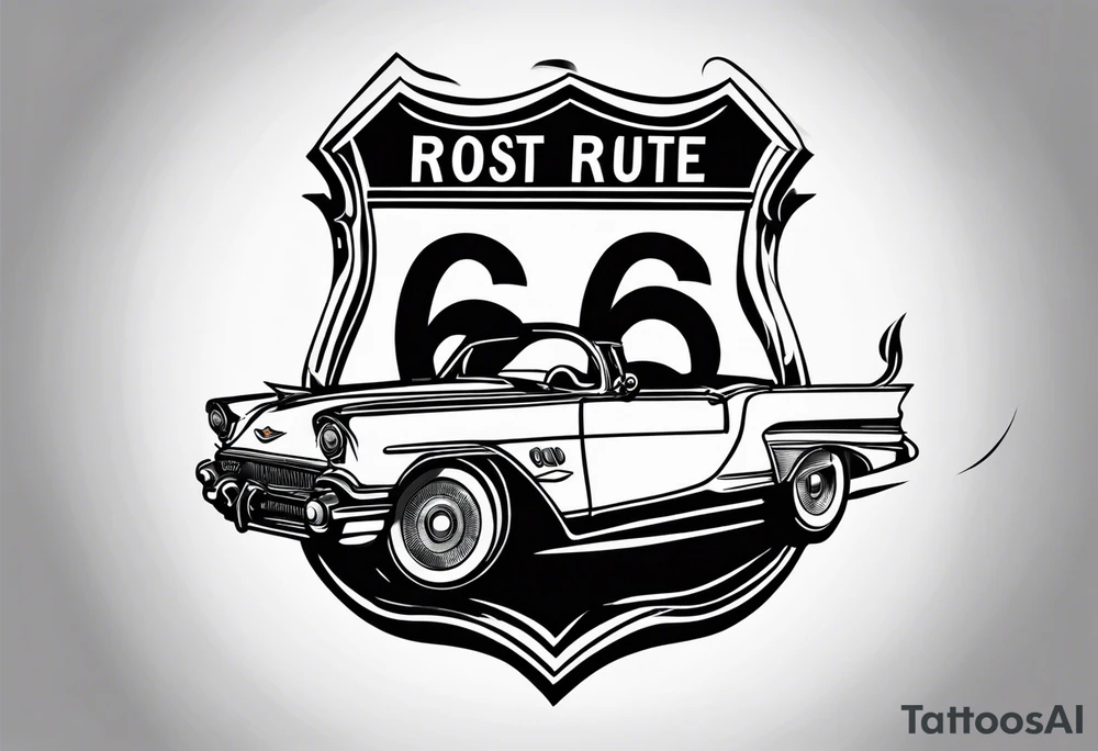 minimalistic route 66 sign tattoo idea