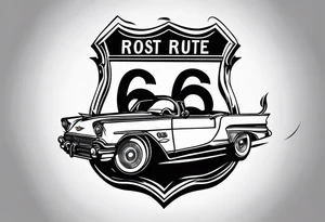 minimalistic route 66 sign tattoo idea