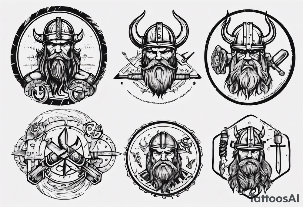 Viking mechanic tattoo idea