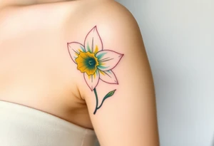 daffodil and the jonquil aquamarine color tattoo idea