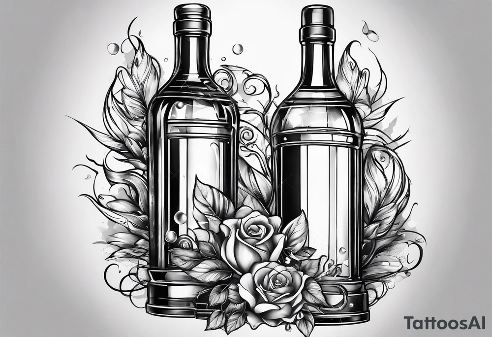 Broken glass bottle tattoo idea
