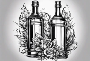Broken glass bottle tattoo idea