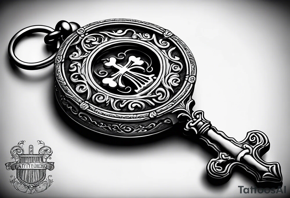 old antique skeleton key that goes to an old antique locket. tattoo idea