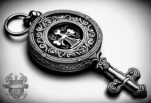 old antique skeleton key that goes to an old antique locket. tattoo idea