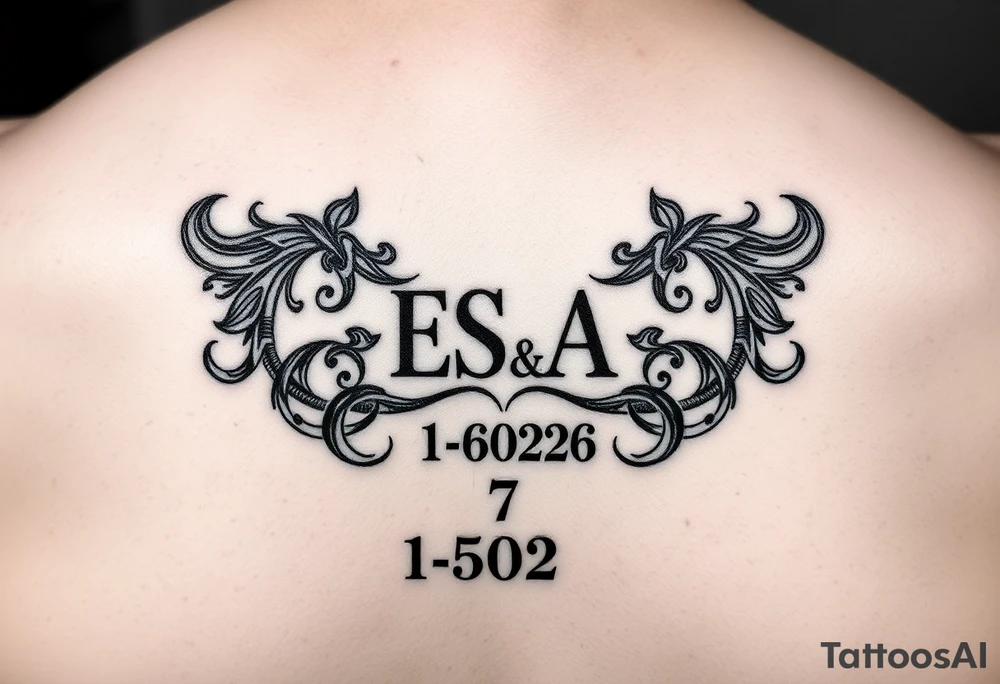 Soul mate symbol with ESA & CSA that a wedding date 1-62026 tattoo idea