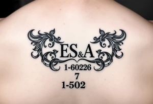 Soul mate symbol with ESA & CSA that a wedding date 1-62026 tattoo idea