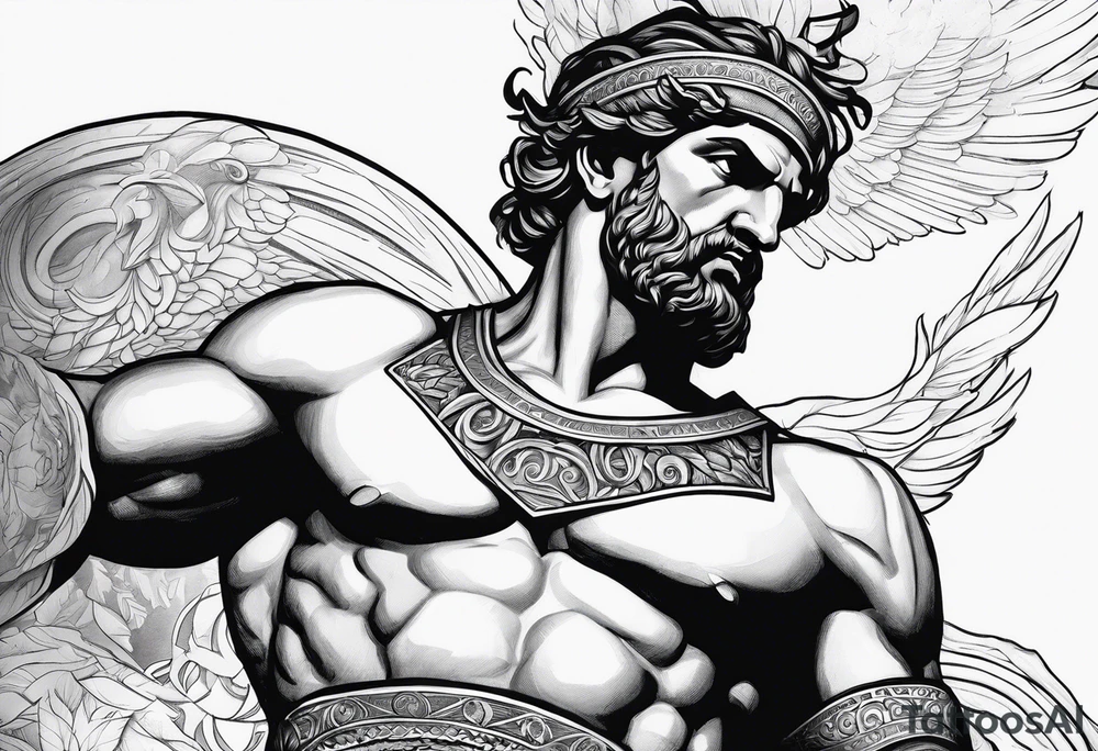 Greek god meletus with thunder tattoo idea