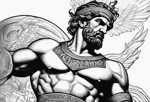 Greek god meletus with thunder tattoo idea