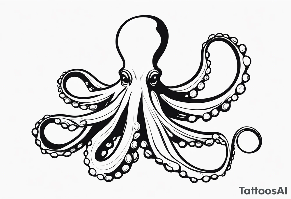 Octopus with flowing tentacles. tattoo idea