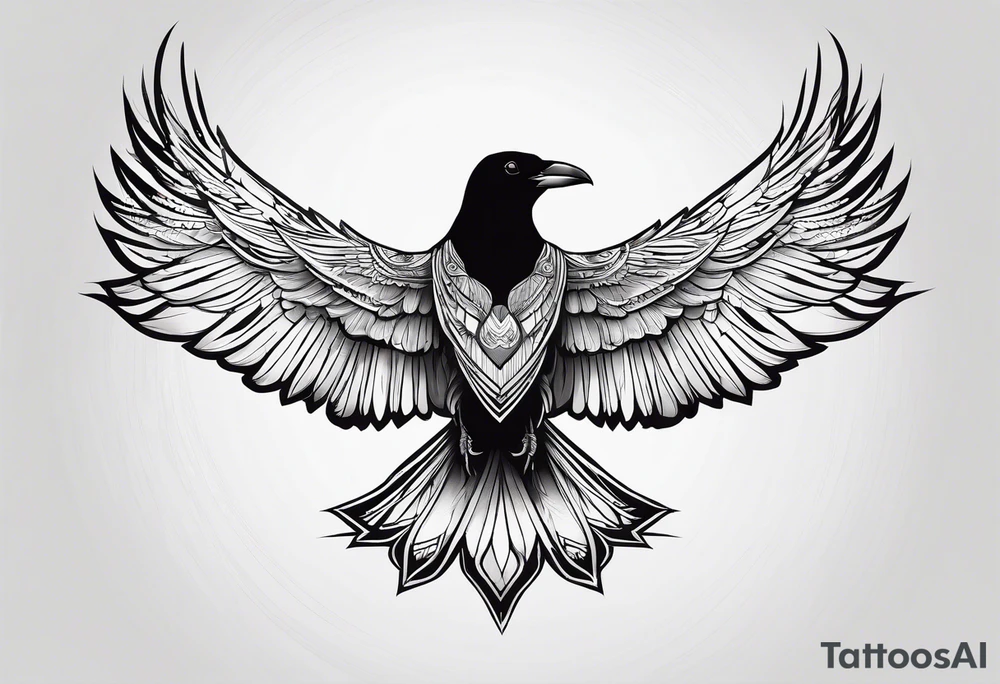 symmetrical outlines of a flying crow, without bows tattoo idea symmetrical outlines of a flying crow, without bows tattoo idea