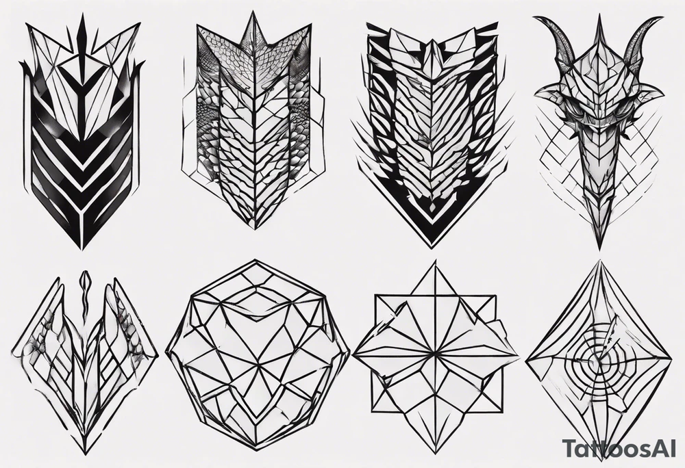 Dragon scale armor geometric tattoo idea